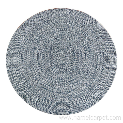 PP braided woven round patio deck mat